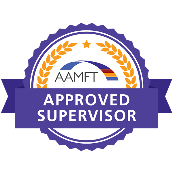 American Association for Marriage and Family Therapist badge denoting therapist as an approved supervisor for MFTs.